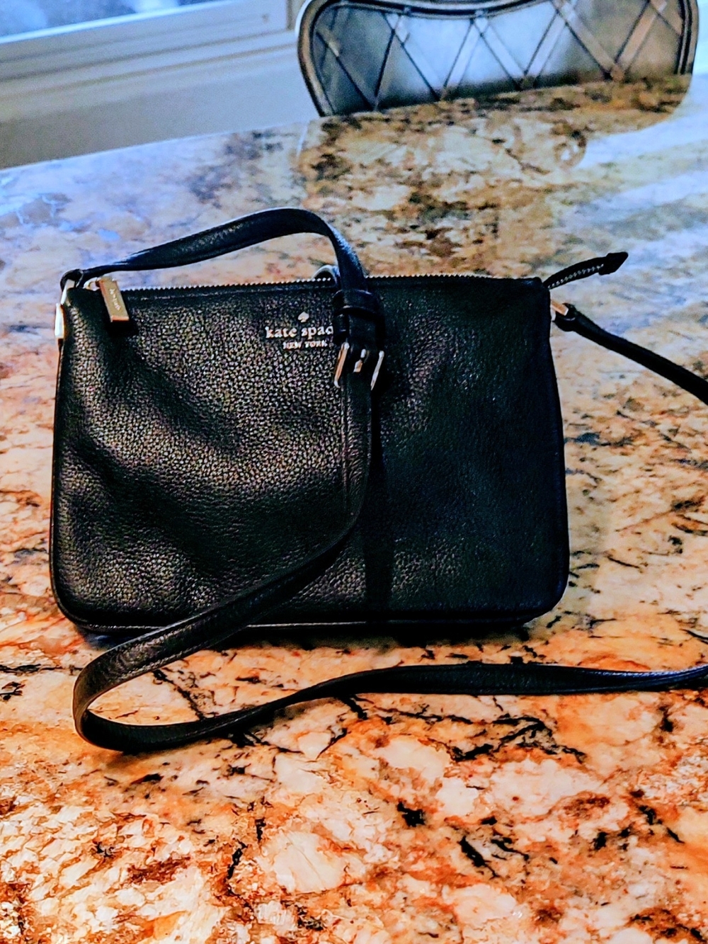 kate spade New York Black Pebbled Leather Crossbody Bag